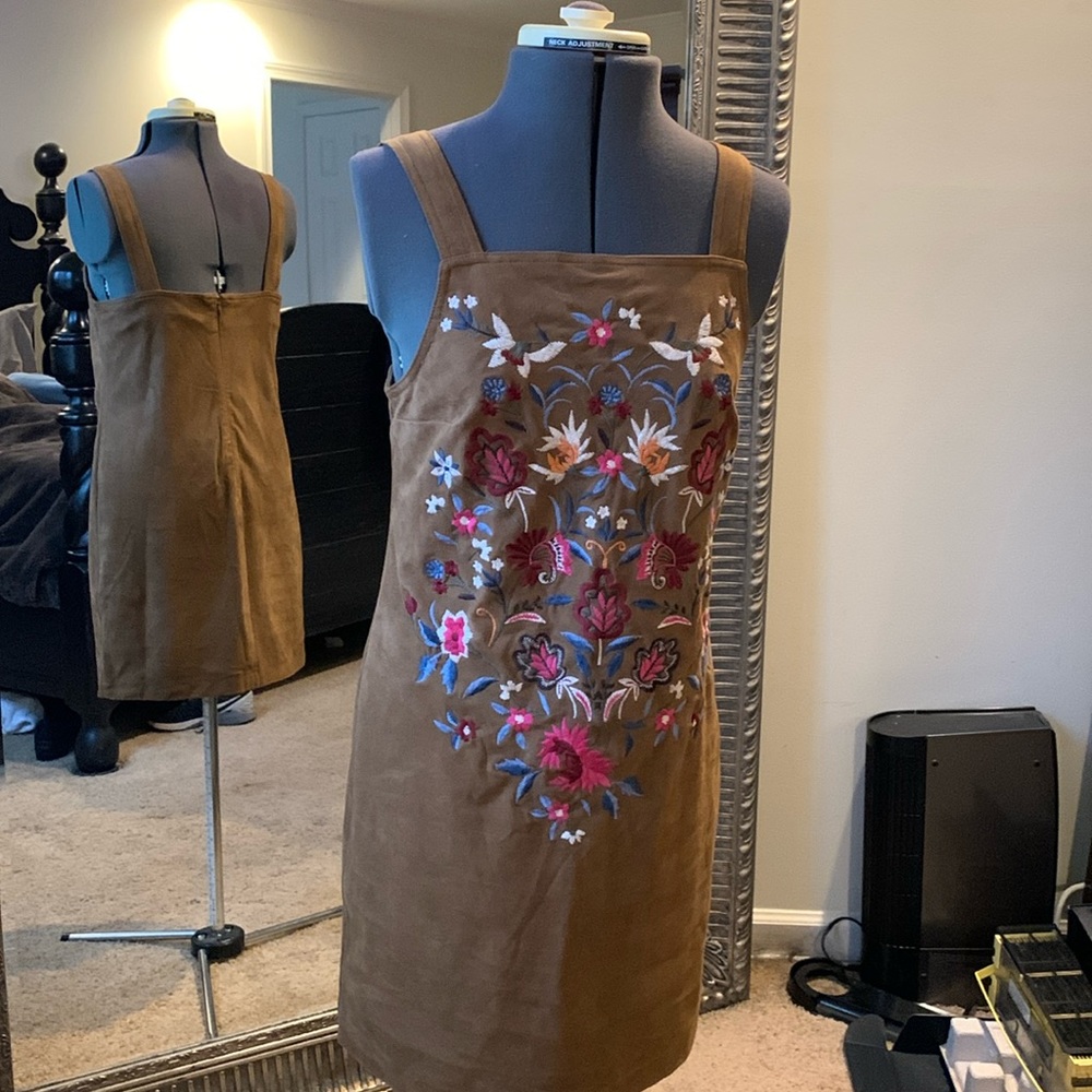 Abercrombie and Fitch suede embroidered dress